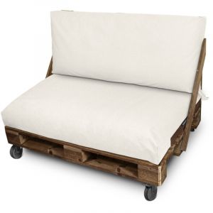 Happers - Housse coussin palette d'ext&eacute;rieur Si&egrave;ge 120x80x20 Sans Garnissage &Eacute;cru Naylim Mate