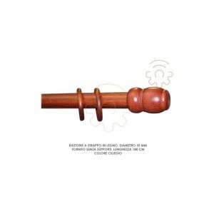 Salone - Tringle a rideau coulissante en bois de cerisier 35 mm longueur 180 cm sans supports