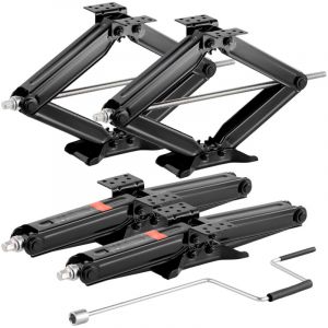 Mophorn Cric Losange Capacit&eacute; 2948 kg Plage de Levage 103-595 mm, Cric Ciseaux 4 Pi&egrave;ces, Stabilisateur de Nivellement pour Camping-car et Caravane,