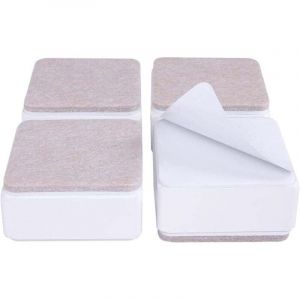 Lot de 4 rehausseurs de meubles en acier au carbone de 3 cm, rehausseurs de lit de 6 cm, rehausseurs de meubles (carr&eacute;s blancs)