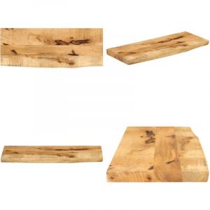 Dessus de table 90x40x2,5 cm bord vif bois massif manguier brut - Dessus De Table - Table Basse - Plateau De Table - Bois Massif - Manguier - Home &