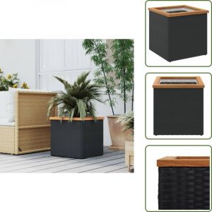 Vidaxl - Jardini&egrave;re noir 40x40x40 cm r&eacute;sine tress&eacute;e - Jardinier Noire - Pot De Fleurs Exterieur - Jardinerie - Plante Interieur - D&eacute;coration Balcon
