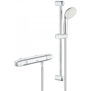 Grohe - Grohtherm 1000 set de douche avec mitigeur thermostatique douche 1/2', chrome (G34822004)