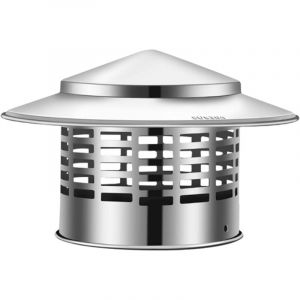 Chapeau de chemin&eacute;e, chapeau de chemin&eacute;e rond en acier inoxydable, chapeau de tuyau de four externe, chapeau de chemin&eacute;e &agrave; t&ecirc;te conique (110 mm)