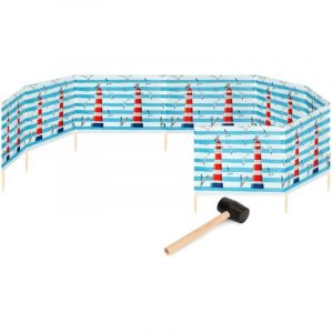 Garronda Paravent Plage Coupe-Vent Camping Brise-Vent avec Marteau en Caoutchouc 12 m GAEX001 (Phare, 12 m)