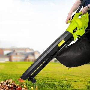 Blowers Aspirateur et broyeur souffleur de Feuilles 3 en 1, souffleur de Jardinage 3000 W, avec Roues de Guidage + bandoulière + Sac de Collecte 40