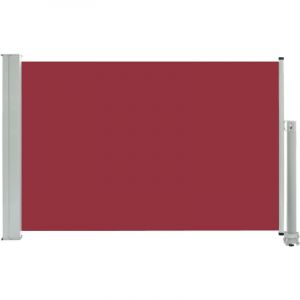 Auvent paravent store brise-vue lat&eacute;ral r&eacute;tractable de patio jardin terrasse balcon protection visuelle &eacute;cran 60 x 300 cm rouge