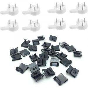 (Noir+blanc)Non Trace Crochets de Support,Crochets Muraux,Sans Trace Crochets en Plastique,pour Tableaux et Cadres(100 crochets 100 clous)