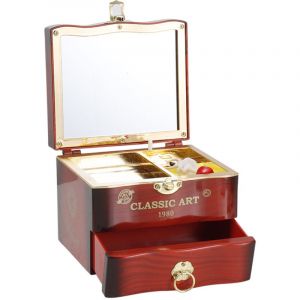 Bo&icirc;te &agrave; bijoux musicale, &eacute;tui &agrave; musique vintage rotatif, cadeau avec danseuse de ballerine et tiroir coulissant pour ranger des bijoux pour filles