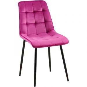 CLP - Chaise de salle &agrave; manger Gifford rev&ecirc;tement velours Violet Velours