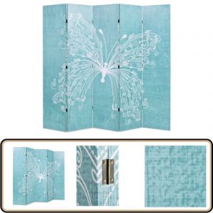 Vidaxl - Cloison de s&eacute;paration pliable 200 x 170 cm Papillon Bleu - Cloison De S&eacute;paration - &Eacute;cran De Dressing - Paravent - D&eacute;coration Murale
