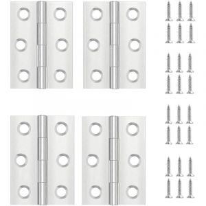 Charnière de porte 4 pièces, charnière en acier inoxydable, charnière invisible, charnière plate, quincaillerie de meuble pour porte d'armoire/petite