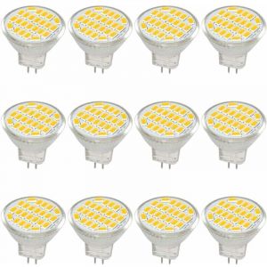 MR11 GU4 Ampoule LED lumi&egrave;re lumi&egrave;res DC/AC 10&ndash;30V 3 W, 12V, 24V, 30W Ampoule halog&egrave;ne &eacute;quivalent, 400 lumens, Blanc chaud 3000K, LED de remplacement