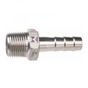 Sferaco - Raccord cannel&eacute; inox droit &agrave; visser - m 3/8' - diam&egrave;tre 10 mm
