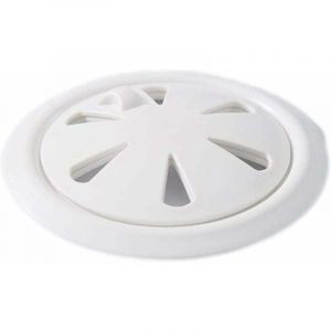 Bouchon de vidange de sol pour douche, lavabo et baignoire - Diam&egrave;tre ext&eacute;rieur 9 cm - Diam&egrave;tre int&eacute;rieur 6,7 cm - 1 pi&egrave;ce, blanc