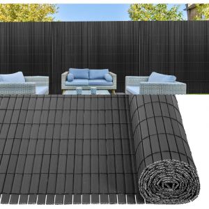 Randaco Canisse PVC pour jardin balcon terrasse, Balcon cl&ocirc;ture brise-vent, Stores Balcon, Brise vue 500x120cm, Gris