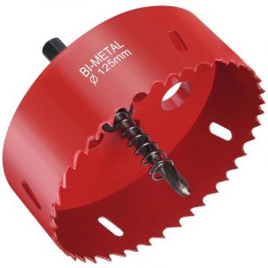 Scie Cloche Bi-m&eacute;tal, &Oslash;125mm M42 HSS Bim&eacute;tallique Scie Tr&egrave;pan, Scie Tr&eacute;pan avec Adaptateur Hexagonal et Foret de Centrage, pour Percer Plastique,
