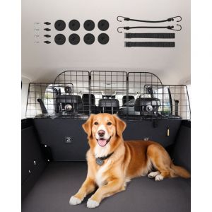 VEVOR Barriere de Voiture pour Chien Reglable 92,8-152,4 cm, Grille Pare-chien en Treillis Metallique Robuste pour Siege Arriere, Universel pour