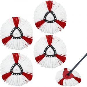 Coavas - 4 Pcs Recharge Serpillere pour Têtes de Balai Compatible avec Vileda Turbo EasyWring and Clean - Remplacement Serpillière Seule en