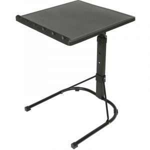 Aqrau - Table pour ordinateur à roulettes, Table d'appoint pliable pour ordinateur portable pour lit, canapé, extérieur - Noir