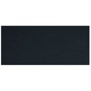 Parama - Receveur de douche rectangulaire 90x180 cm en smc Couleur Noir Effet pierre D&eacute;coupable et antid&eacute;rapant Hauteur 2,6cm Mod. Samos