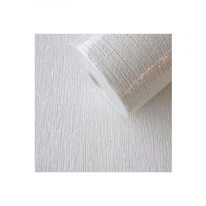 Papier peint vinyle ray&eacute; paillet&eacute; argent 10 m Sintra