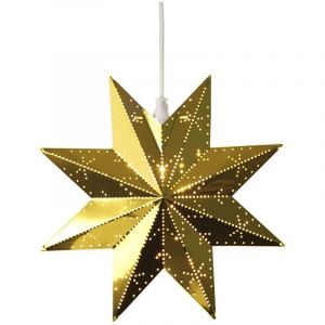 Star Trading Petite &eacute;toile en m&eacute;tal &laquo; Classic &raquo; avec douille E14, motif &agrave; trous, fonctionnement &eacute;lectrique, laiton, &oslash; 28 cm