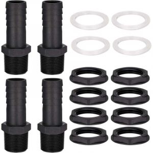 raccords traversants pour r&eacute;cup&eacute;rateur d'eau de pluie. avec embout de tuyau de 25 mm. pour r&eacute;cup&eacute;rateurs d'eau de pluie et r&eacute;servoirs d'eau.