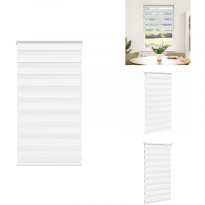 Vidaxl - Store zèbre blanc 90x100 cm largeur du tissu 85,9 cm polyester - Store Zébré - Stores Zébrés - Store à Enrouleur Zébré - Double Store à