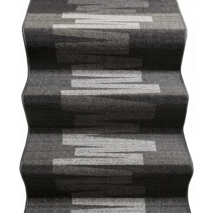 Emmevi Mv S.p.a. - Coureur D'escalier Bordé Couloir Entrée Tapis Cuisine Marches Pas Gris Zig Zag - 67x240 cm