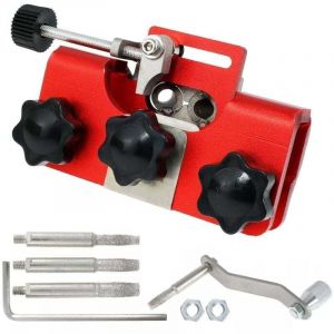 Kit d'aff&ucirc;tage de cha&icirc;ne de tron&ccedil;onneuse avec 3 t&ecirc;tes d'aff&ucirc;tage &ndash; Aff&ucirc;teur de cha&icirc;ne de tron&ccedil;onneuse &ndash; Manivelle &ndash; Aff&ucirc;teur pour tron&ccedil;onneuses