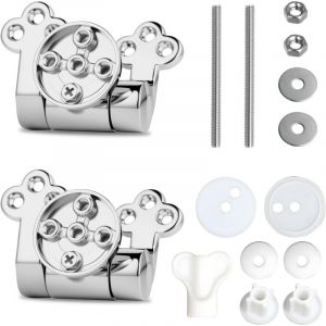 Charni&egrave;re Abattant WC avec Frein de Chute 1 Paire Fixation Abattant WC Universelle en Alliage de Zinc Charni&egrave;re Abattant WC Soft Close Solide et