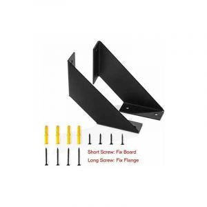 4 Pcs Equerre Etagere Murale, Equerre Metal de étagère Robuste, Equerre Fer Forge pour Etageres Bricolage 15cm - black