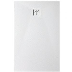 Kinedo - Receveur de douche en r&eacute;sine effet pierre blanc mat 120 x 70 cm pietraviva PIPIV241270BM blanc