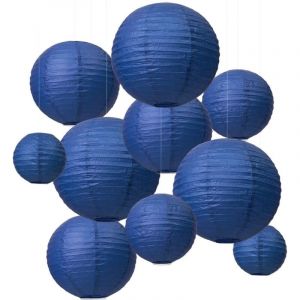 Lanterne Papier Lampion Papier Boule pour D&eacute;coration Mariage Maison (6/8/10/12 inch Bleu)