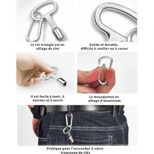 Triangle Poubelle Cl&eacute; Poubelle Jaune Triangulaire Clef Triangle &agrave; Douille en M&eacute;tal pour Compteur Gaz Ascenseurs Armoire Electriques Coffret