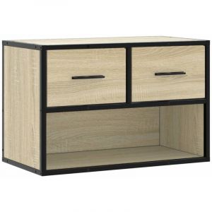 Helloshop26 - Meuble tv multim&eacute;dia &eacute;tag&egrave;re t&eacute;l&eacute;vision buffet t&eacute;l&eacute;viseur salle &agrave; manger salon chambre ch&ecirc;ne sonoma 60 x 31 x 39,5 cm bois d'ing&eacute;nierie
