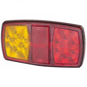 Feu arri&egrave;re gauche Led 12 V 3 fonctions + catadioptre 150x80 mm