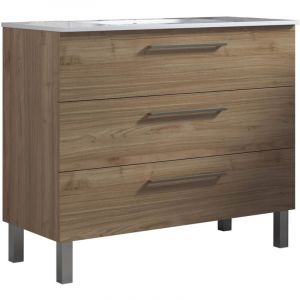 Meuble de salle de bain 100cm stay three classic bois clair - Vasque en céramique