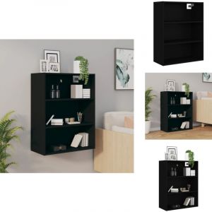 Armoire murale suspendue Noir 69,5x32,5x90 cm - Armoire Murale - Meuble Suspendu - Rangement Mural - Buffet Étroit - Étagère Murale