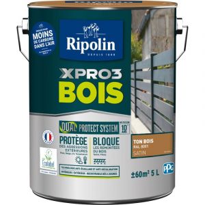 Ripolin - Peinture pour Bois Intérieur et Extérieur - Satin - 5L - ton bois ral 8001