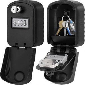 Bo&icirc;te &agrave; Cl&eacute; S&eacute;curis&eacute;e Grand Coffre a Clef Exterieur Etanche Boite &agrave; Cl&eacute; avec 4 Code & Cl&eacute;s d'urgence Boitier Cles Securise Boite a Clefs Mural pour