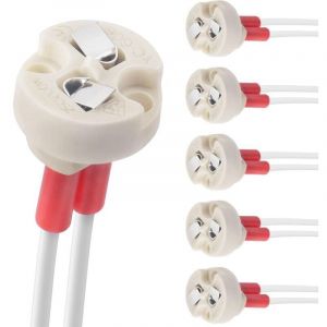 Base &agrave; deux broches, G4, GU5.3, G6.35, GY6.35, GX5.3 MR16, GZ4 MR11, support de lampe &agrave; corps en c&eacute;ramique &agrave; douille halog&egrave;ne (6 pi&egrave;ces)