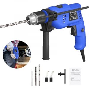 Lucn - Marteau Perforateur 850W, 2 en 1 Perceuse &Eacute;lectrique Polyvalente, 3000RPM avec Poign&eacute;e Pivotante &agrave; 360&deg;+ Blocage De Vitesse, M&egrave;che De 5/6/8