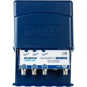 Pr&eacute;amplificateur de m&acirc;t - AMP - AMP-30 - 2UHF + 1VHF/FM - 17-32dB R&eacute;glable - Filtre 5G LTE