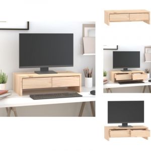 Support pour moniteur 50x27x15 cm Bois de pin solide - Support Ordinateur - Support Ecran - Support Monitor - Meuble Informatique - Rangement Bureau