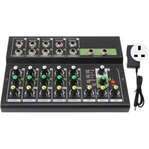 Console de Mixage Num&eacute;rique Portable 10 Canaux MIX5210FX, Table de Mixage Compacte pour Studio avec Alimentation 100‑240V et Prise UK.