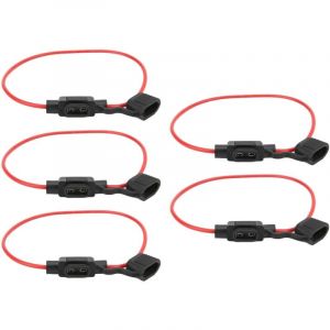 Porte-fusible, couvercle étanche pliable amovible en caoutchouc réfractaire 5 pièces 12V 30A porte-fusible en ligne pour voiture pour rv pour bateau