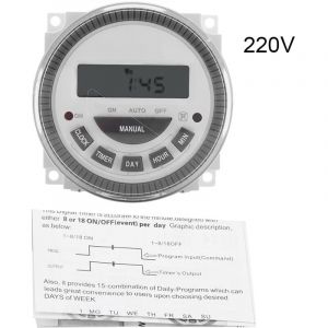 16A Minuterie Hebdomadaire Horloge Programmable Hebdomadaire Programmateur Interrupteur Relais avec Cache Anti-Poussière pour Appareils Ménagers