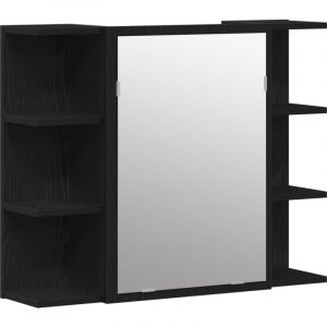 Vidaxl - Miroir cabinet Chêne noir Bois massif Compact